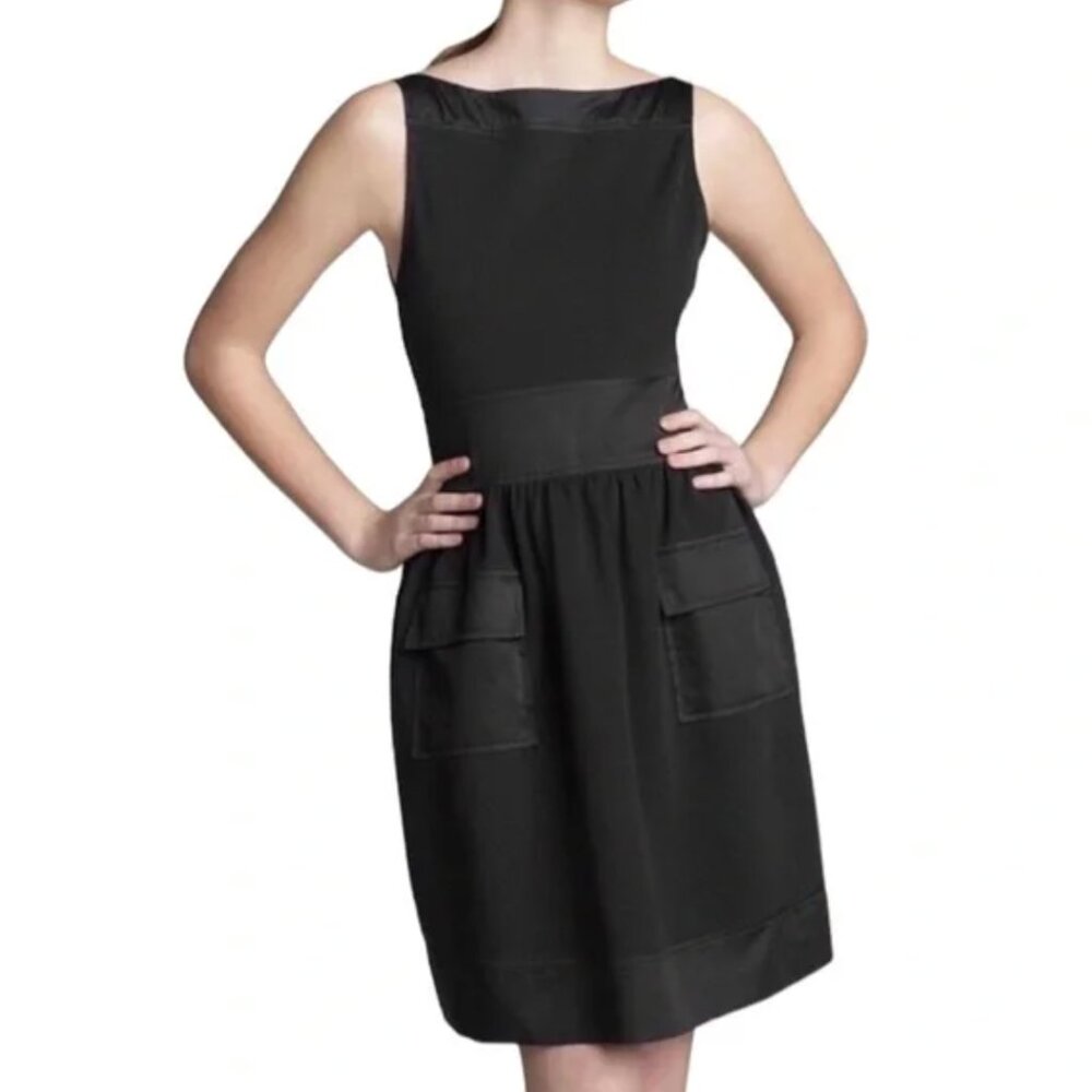 Diane Von Furstenberg Black Zanne Pocket Size 6 Dress Preppy Minimalist B29
